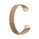 For Fitbit Inspire 2 Milanese Watch Band, Size:S(Rose Gold)