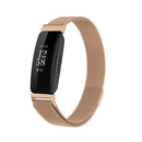 For Fitbit Inspire 2 Milanese Watch Band, Size:S(Rose Gold)