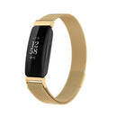 For Fitbit Inspire 2 Milanese Watch Band, Size:L(Gold)