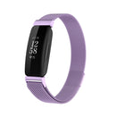 For Fitbit Inspire 2 Milanese Watch Band, Size:L(Light Purple)