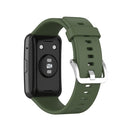 For Huawei Watch Fit Silicone Watch Band with Stainless Steel Buckle(Dark Green)