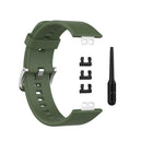 For Huawei Watch Fit Silicone Watch Band with Stainless Steel Buckle(Dark Green)