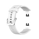 For Huawei Watch Fit Silicone Watch Band with Stainless Steel Buckle(White)