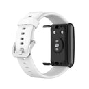 For Huawei Watch Fit Silicone Watch Band with Stainless Steel Buckle(White)