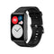 For Huawei Watch Fit Silicone Watch Band with Stainless Steel Buckle(Black)