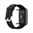 For Huawei Watch Fit Silicone Watch Band with Stainless Steel Buckle(Black)