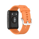 For Huawei Watch Fit Silicone Watch Band with Stainless Steel Buckle(Orange)