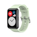 For Huawei Watch Fit Silicone Watch Band with Stainless Steel Buckle(Green)
