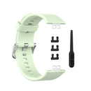 For Huawei Watch Fit Silicone Watch Band with Stainless Steel Buckle(Green)