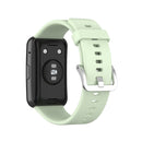 For Huawei Watch Fit Silicone Watch Band with Stainless Steel Buckle(Green)