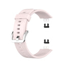 For Huawei Watch Fit Silicone Watch Band with Stainless Steel Buckle(Pink)