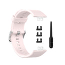For Huawei Watch Fit Silicone Watch Band with Stainless Steel Buckle(Pink)