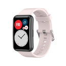 For Huawei Watch Fit Silicone Watch Band with Stainless Steel Buckle(Pink)