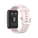 For Huawei Watch Fit Silicone Watch Band with Stainless Steel Buckle(Pink)