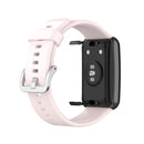 For Huawei Watch Fit Silicone Watch Band with Stainless Steel Buckle(Pink)
