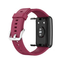 For Huawei Watch Fit Silicone Watch Band with Stainless Steel Buckle(Wine Red)