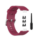 For Huawei Watch Fit Silicone Watch Band with Stainless Steel Buckle(Wine Red)