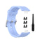 For Huawei Watch Fit Silicone Watch Band with Stainless Steel Buckle(Chrysanthemum Blue)