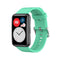 For Huawei Watch Fit Silicone Watch Band with Stainless Steel Buckle(Bright Green)
