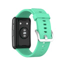 For Huawei Watch Fit Silicone Watch Band with Stainless Steel Buckle(Bright Green)