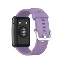 For Huawei Watch Fit Silicone Watch Band with Stainless Steel Buckle(Light Purple)
