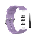 For Huawei Watch Fit Silicone Watch Band with Stainless Steel Buckle(Light Purple)