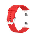 For Huawei Watch Fit Silicone Watch Band with Stainless Steel Buckle(Red)