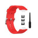 For Huawei Watch Fit Silicone Watch Band with Stainless Steel Buckle(Red)
