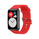 For Huawei Watch Fit Silicone Watch Band with Stainless Steel Buckle(Red)