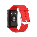 For Huawei Watch Fit Silicone Watch Band with Stainless Steel Buckle(Red)