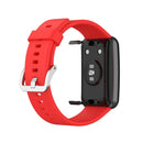 For Huawei Watch Fit Silicone Watch Band with Stainless Steel Buckle(Red)