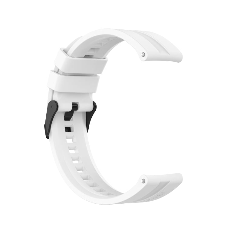 For Huawei Watch GT 2 42mm Silicone Watch Band with Black Buckle(White)