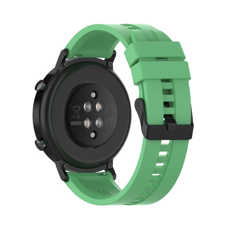 For Huawei Watch GT 2 42mm Silicone Watch Band with Black Buckle(Mint Green)