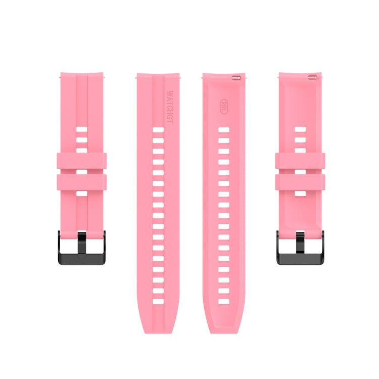 For Huawei Watch GT 2 42mm Silicone Watch Band with Black Buckle(Pink)