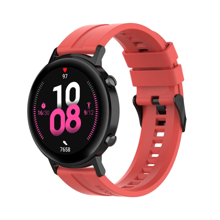 For Huawei Watch GT 2 42mm Silicone Watch Band with Black Buckle(Red)