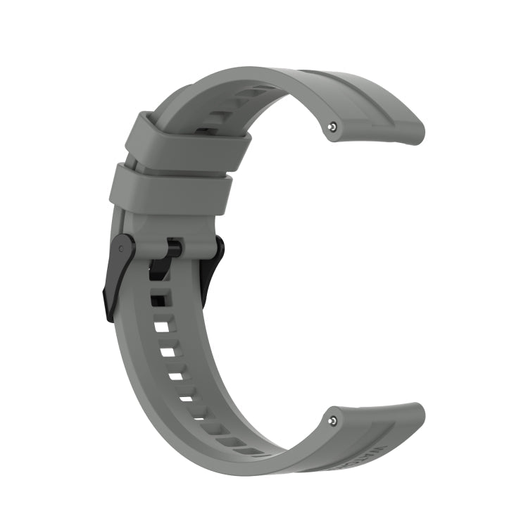 For Huawei Watch GT 2 42mm Silicone Watch Band with Black Buckle(Grey)