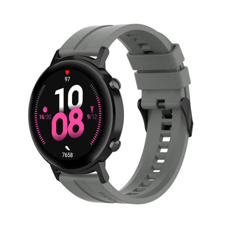 For Huawei Watch GT 2 42mm Silicone Watch Band with Black Buckle(Grey)