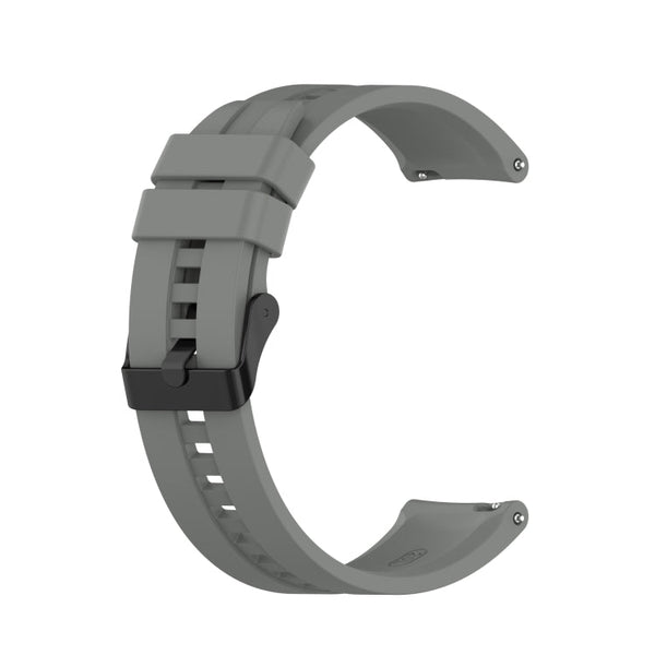For Huawei Watch GT 2 42mm Silicone Watch Band with Black Buckle(Grey)
