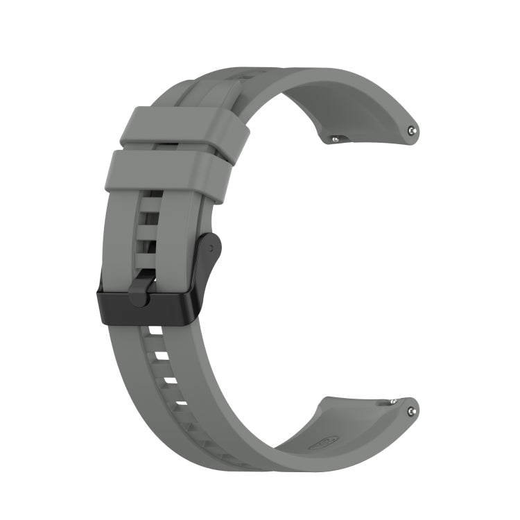 For Huawei Watch GT 2 42mm Silicone Watch Band with Black Buckle(Grey)