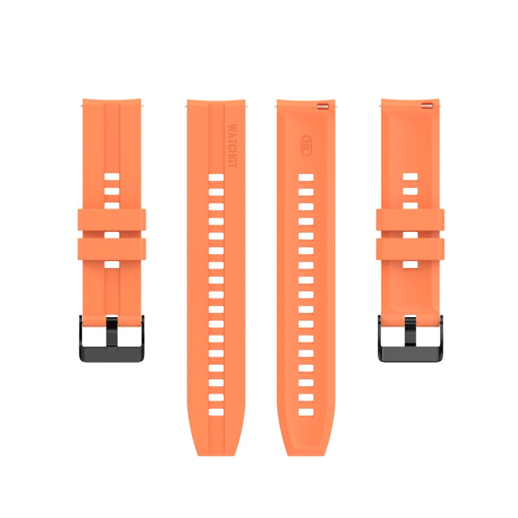 For Huawei Watch GT 2 42mm Silicone Watch Band with Black Buckle(Vibrant Orange)