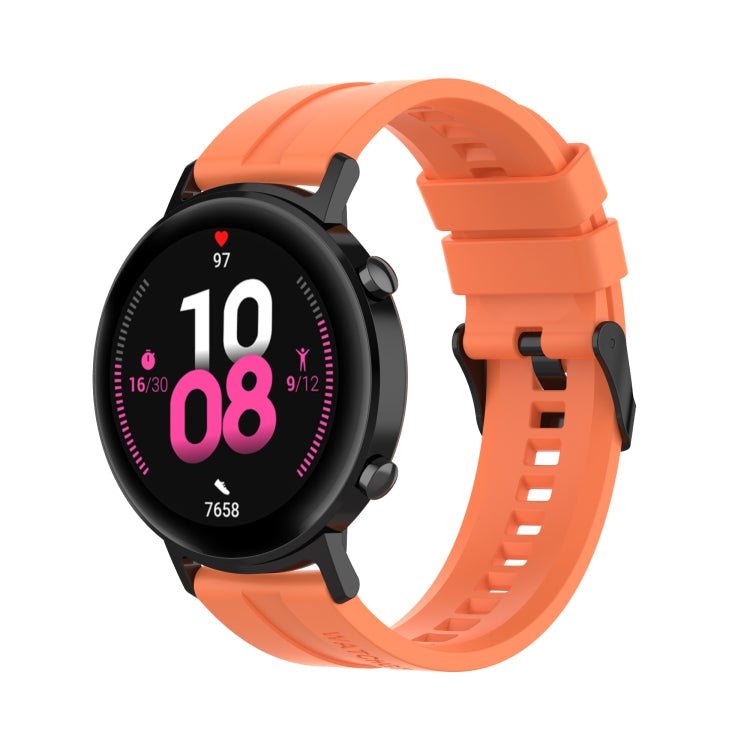 For Huawei Watch GT 2 42mm Silicone Watch Band with Black Buckle(Vibrant Orange)