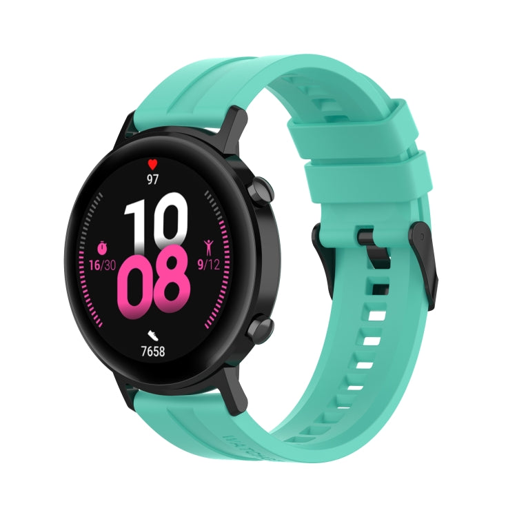 For Huawei Watch GT 2 42mm Silicone Watch Band with Black Buckle(Aurora Blue)