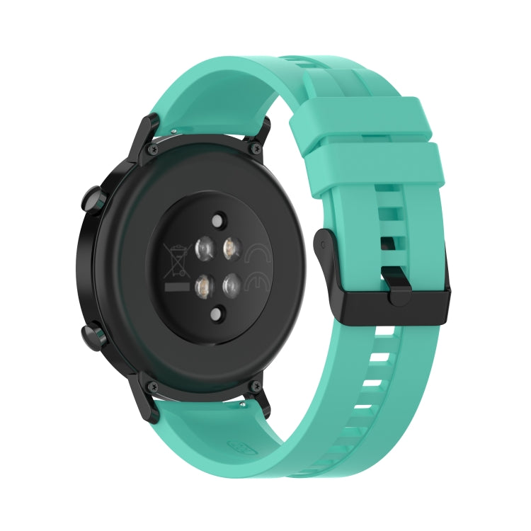 For Huawei Watch GT 2 42mm Silicone Watch Band with Black Buckle(Aurora Blue)