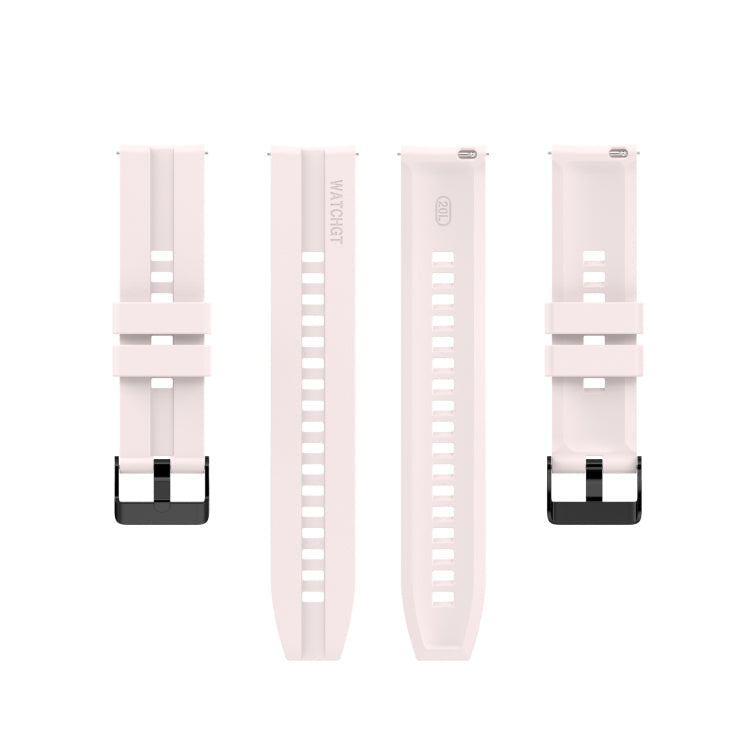 For Huawei Watch GT 2 42mm Silicone Watch Band with Black Buckle(Quicksand Pink)