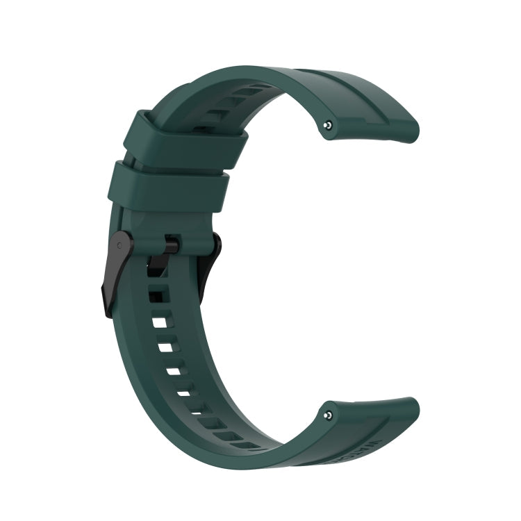 For Huawei Watch GT 2 42mm Silicone Watch Band with Black Buckle(Dark Green)