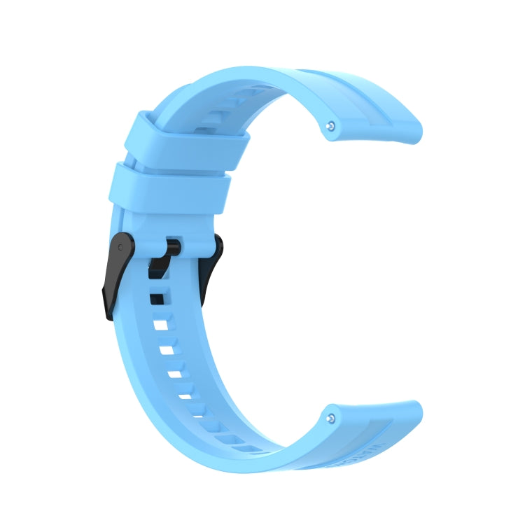 For Huawei Watch GT 2 42mm Silicone Watch Band with Black Buckle(Sky Blue)