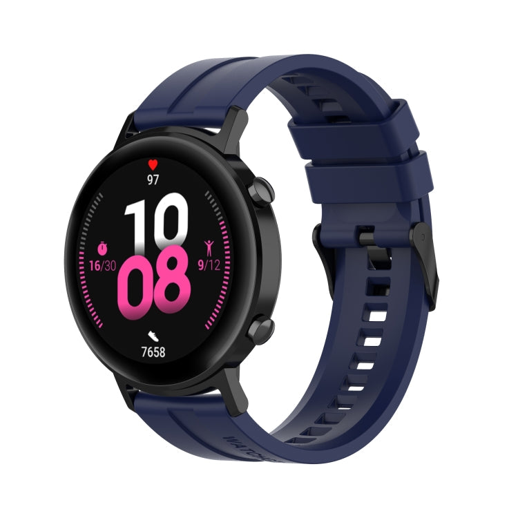 For Huawei Watch GT 2 42mm Silicone Watch Band with Black Buckle(Midnight Blue)