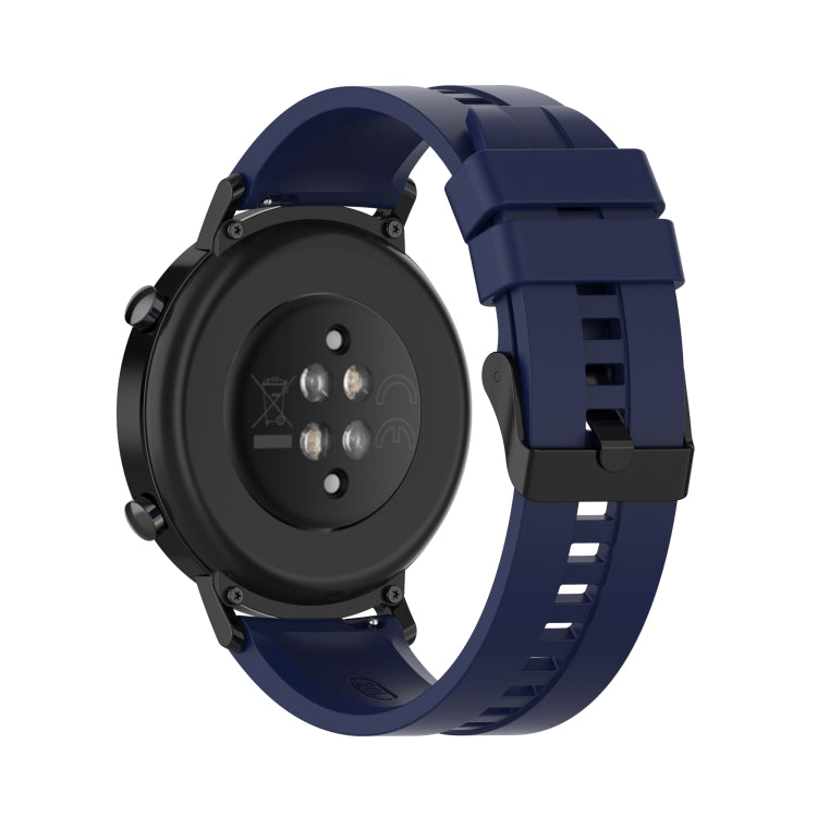 For Huawei Watch GT 2 42mm Silicone Watch Band with Black Buckle(Midnight Blue)