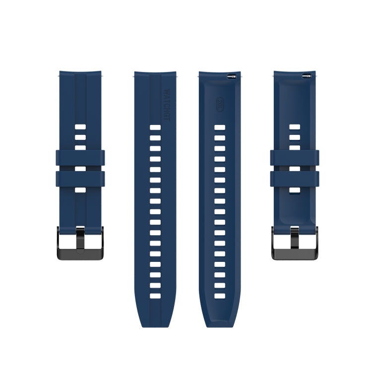 For Huawei Watch GT 2 42mm Silicone Watch Band with Black Buckle(Dark Blue)