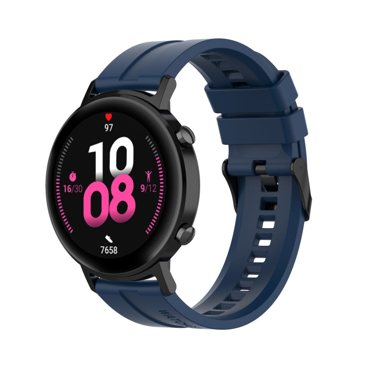 For Huawei Watch GT 2 42mm Silicone Watch Band with Black Buckle(Dark Blue)
